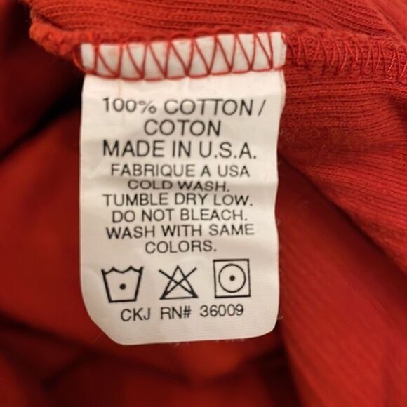 Calvin Klein Vintage Red Knit Shirt Mens Size XXL 2X Cotton Made in USA - Picture 10 of 11